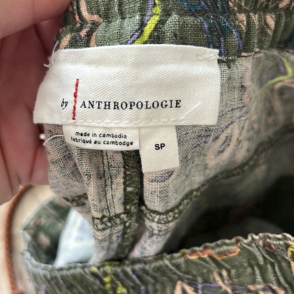 Anthropologie Classic Seamed Joggers {Green Multi Print} SP - Picture 8 of 10